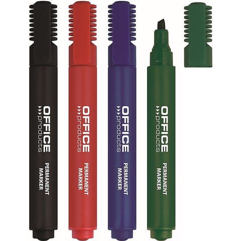 ⁨Marker permanentny Office Products 1-5mm ścięty czarny⁩ w sklepie Wasserman.eu