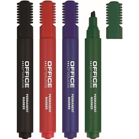 ⁨Marker permanentny Office Products 1-5mm ścięty czerwony, CZERWONY⁩ w sklepie Wasserman.eu