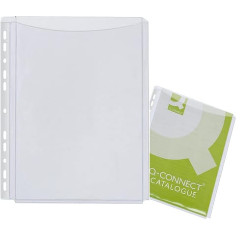 ⁨Koszulki na katalogi Q-Connect A4/180µm PCV krystaliczne (5)⁩ w sklepie Wasserman.eu