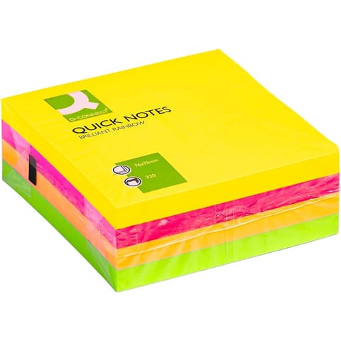 ⁨Karteczki Q-Connet Brilliant 76x76mm neon 4 kolory (4x80)⁩ w sklepie Wasserman.eu