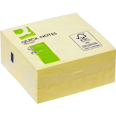 ⁨Karteczki Q-Connet 76x76mm żółte (400)⁩ w sklepie Wasserman.eu
