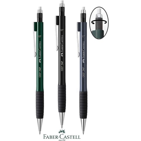 ⁨Ołówek automatyczny Faber-Castell Grip 1347 0.7mm, CZARNY⁩ w sklepie Wasserman.eu