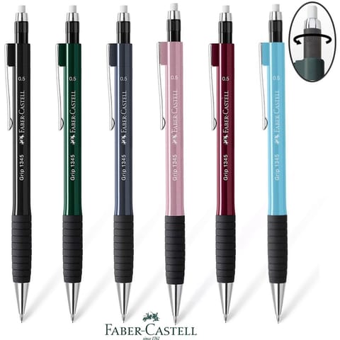 ⁨Ołówek automatyczny Faber-Castell Grip 1345 0.5mm, CZARNY⁩ w sklepie Wasserman.eu
