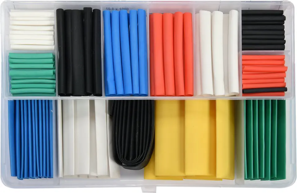 ⁨HEAT SHRINK TUBE SET 171 PCS/MIX SIZES AND WHEEL⁩ at Wasserman.eu