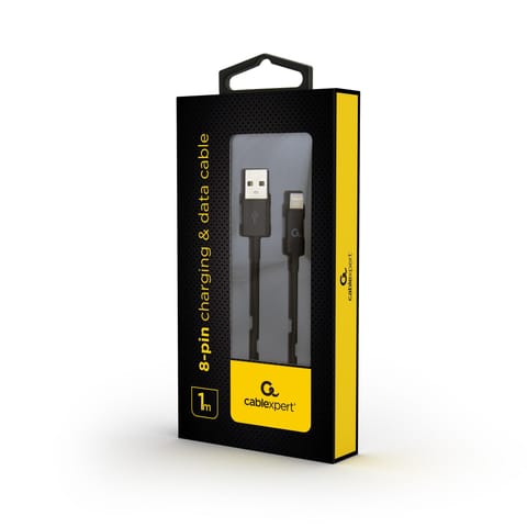 Kabel USB 2.0 (AM/8-pin lightning M) 1m czarny Gembird w sklepie Wasserman.eu