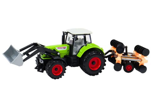 ⁨Traktor Rolniczy Koparka Z Broną Talerzową Napęd Zielony⁩ w sklepie Wasserman.eu