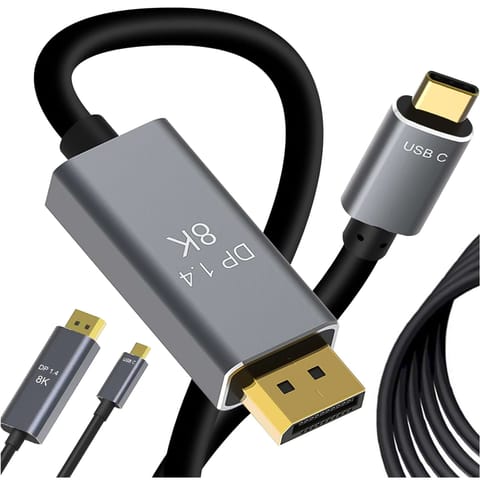 ⁨Kabel przewód DisplayPort Display Port USB-C typ-c C DP 1.4 video audio 60Hz 8K 4K 1,8M⁩ w sklepie Wasserman.eu