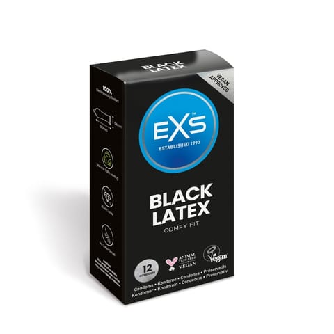 ⁨PREZERWATYWY 12 SZT. EXS BLACK LATEX⁩ w sklepie Wasserman.eu