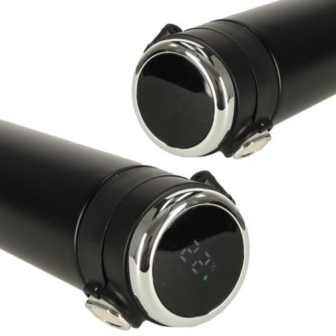 ⁨Kubek bidon termiczny z ustnikiem termos LED 350ml czarny⁩ w sklepie Wasserman.eu