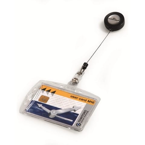 ⁨HOLDER DO KARTY DURABLE 54x85mm Z MECHANIZMEM ŚCIĄGAJĄCYM⁩ w sklepie Wasserman.eu