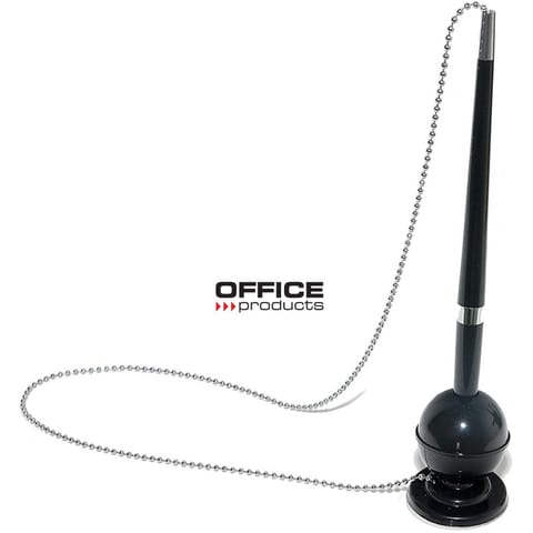 ⁨Długopis na łańcuszku Office Products stojący (wkład niebieski) czarny⁩ w sklepie Wasserman.eu