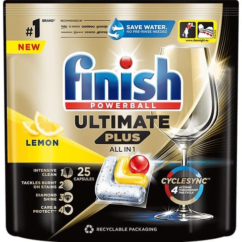 ⁨Kapsułki do zmywarki Finish Ultimate Plus All-in-1 Lemon (25)⁩ w sklepie Wasserman.eu