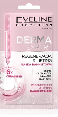 ⁨EVELINE Derma Expert Maska bankietowa - regeneracja i lifting 8 ml⁩ w sklepie Wasserman.eu