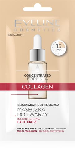 ⁨EVELINE Concentrated Formula Maseczka błyskawicznie liftingująca COLLAGEN 8 ml⁩ w sklepie Wasserman.eu