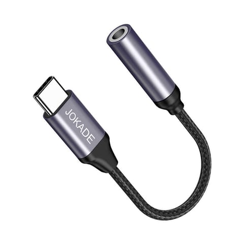 ⁨Adapter do słuchawek 3w1 11.5cm USB-C-minijack Jokade Feilian (JC001) czarny⁩ w sklepie Wasserman.eu