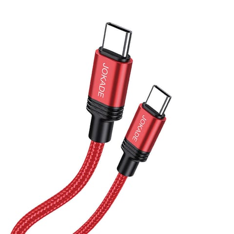 ⁨Kabel 2m 100W (USB-C - USB-C) Smart Ładowanie i Transfer Danych Jokade Yuantong (JA041) czerwony⁩ w sklepie Wasserman.eu