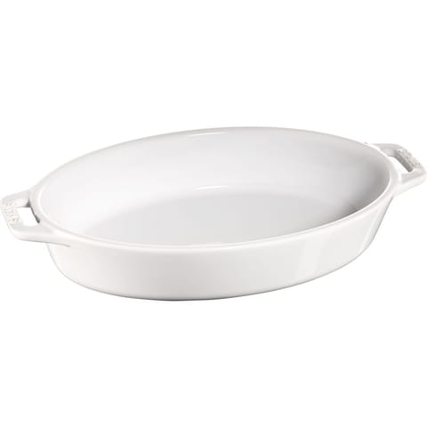 ⁨Staub Oval Ceramic Platter - 1.1 ltr, White⁩ at Wasserman.eu