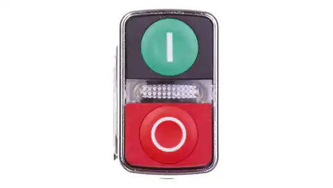 ⁨Przycisk sterowniczy 22mm podwójny czerwono/zielony 1Z 1R z samopowrotu z podświetleniem 24V AC/DC XB4BW73731B5⁩ w sklepie Wasserman.eu