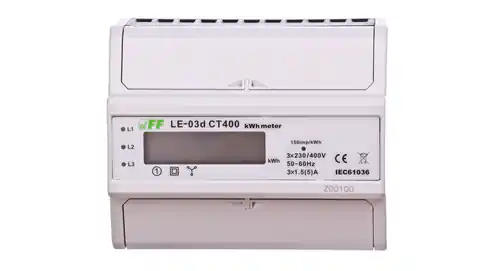 ⁨Licznik energii elektrycznej 3-fazowy przekładnikowy 400/5A z wyświetlaczem LCD LE03D-CT400⁩ w sklepie Wasserman.eu