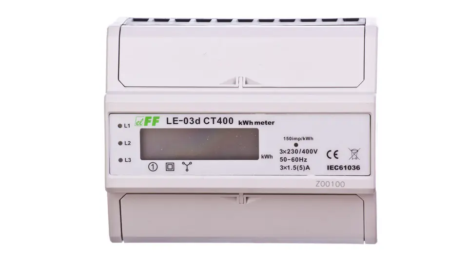 ⁨Electricity meter 3-phase transformer 400/5A with LCD display LE03D-CT400⁩ at Wasserman.eu