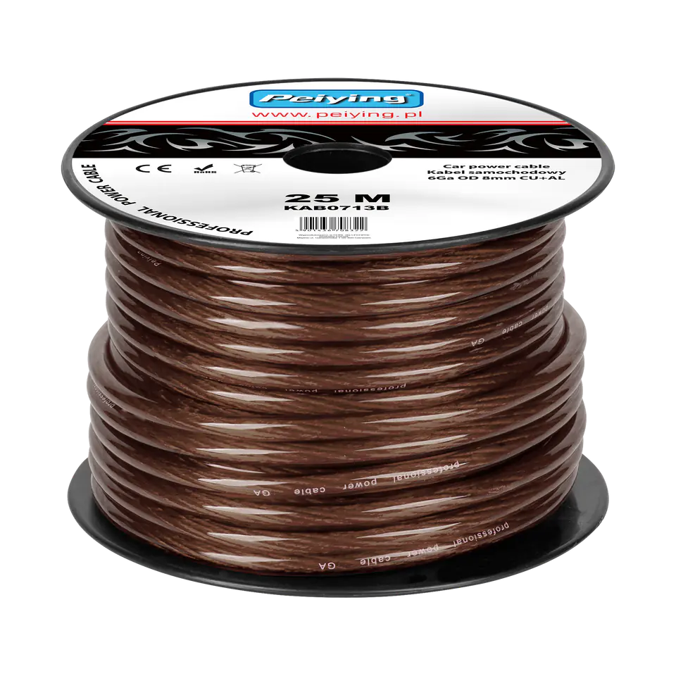 ⁨Car cable 6Ga OD8mm CU+AL 25m⁩ at Wasserman.eu