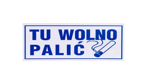 ⁨Tabliczka ostrzegawcza PCV /Tu wolno palić/ 50/T/P⁩ w sklepie Wasserman.eu