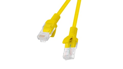⁨Kabel krosowy patchcord U/UTP kat.6 0,5m żółty PCU6-10CC-0050-Y⁩ w sklepie Wasserman.eu