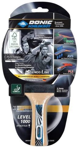 ⁨Donic Schildkröt Legends 1000 table tennis equipment Black, Blue, Wood⁩ at Wasserman.eu