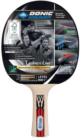 ⁨Donic Schildkröt Legends 900 table tennis equipment Black, Red, Wood⁩ at Wasserman.eu