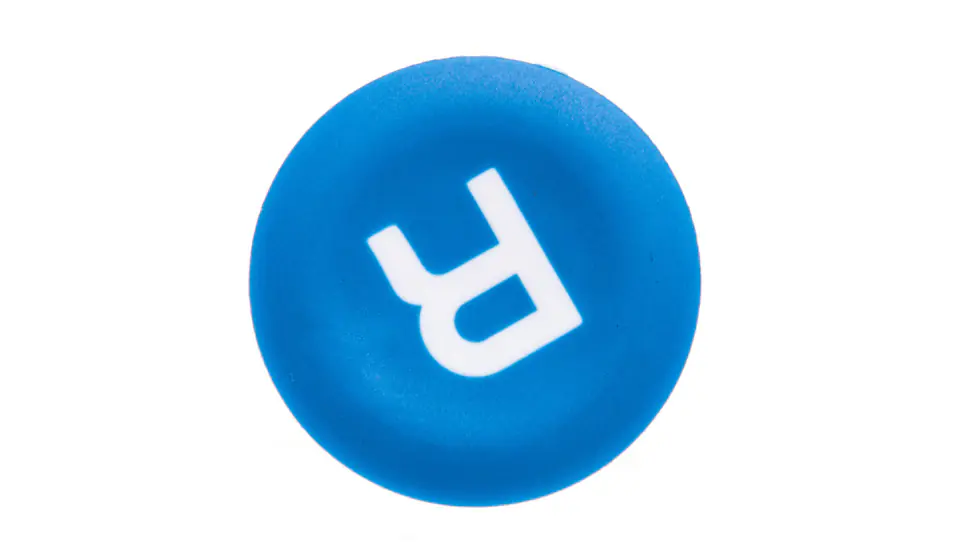 ⁨Button insert 22mm flat blue with symbol RESET ZBA639⁩ at Wasserman.eu