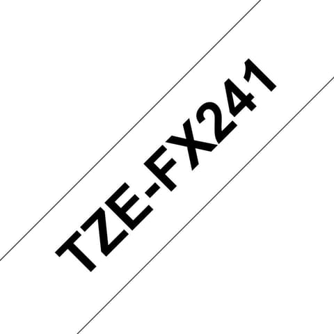 ⁨Brother TZe-FX241 Flexible ID Laminated Tape Black on White, TZe, 8 m, 1.8 cm⁩ at Wasserman.eu