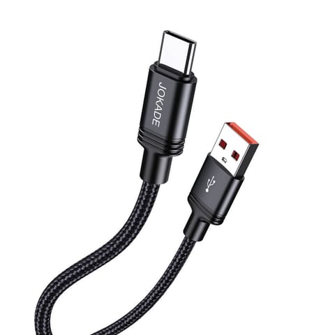 ⁨Kabel 1m 5A (USB - USB-C) Smart Ładowanie i Transfer Danych Jokade Qianfan (JA034) czarny⁩ w sklepie Wasserman.eu