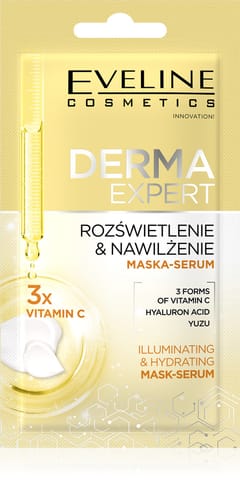 ⁨EVELINE Derma Expert Maska - serum rozświetlenie i nawilżenie 8 ml⁩ w sklepie Wasserman.eu