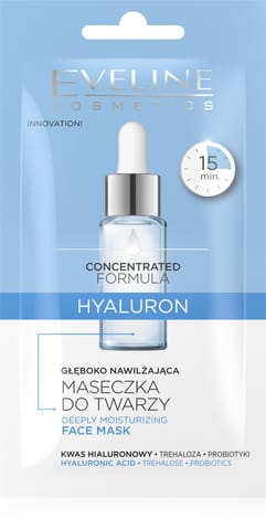 ⁨EVELINE Concentrated Formula Maseczka głęboko nawilżająca HYALURON 8 ml⁩ w sklepie Wasserman.eu