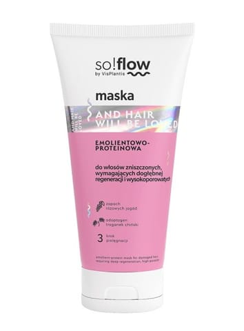 ⁨SO!FLOW Emolientowo-proteinowa maska do włosów zniszczonych, wymagających regeneracji 200 ml⁩ w sklepie Wasserman.eu