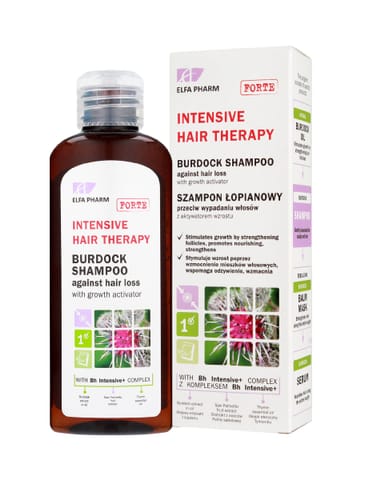 ⁨ELFA PHARM Intensive Hair Therapy Szampon łopianowy przeciw wypadaniu włosów z aktywatorem wzrostu - 200 ml⁩ w sklepie Wasserman.eu