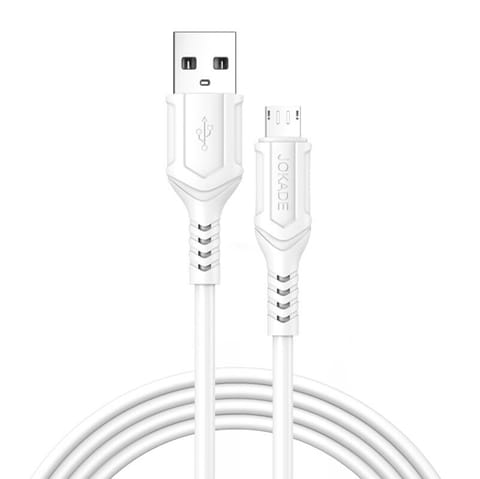 ⁨Kabel 1m 3A (USB - microUSB) Ładowanie i Transfer Danych Jokade Zhizun (JA010) biały⁩ w sklepie Wasserman.eu