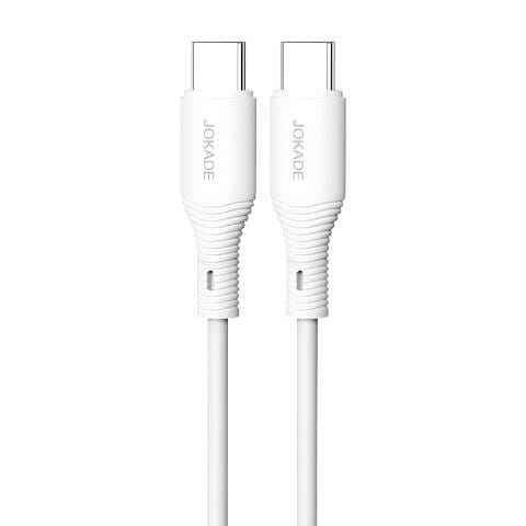 ⁨Kabel 1m 5A PD100W (USB-C - USB-C) Ładowanie i Transfer Danych Jokade Taili Fast Charge (JA009) biały⁩ w sklepie Wasserman.eu