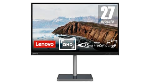 ⁨Lenovo L27q-38 LED display 68.6 cm (27") 2560 x 1440 pixels Quad HD Black⁩ at Wasserman.eu