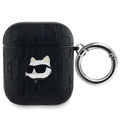 ⁨Karl Lagerfeld KLA2PGCHPK AirPods 1/2 cover czarny/black Monogram Choupette Head⁩ w sklepie Wasserman.eu