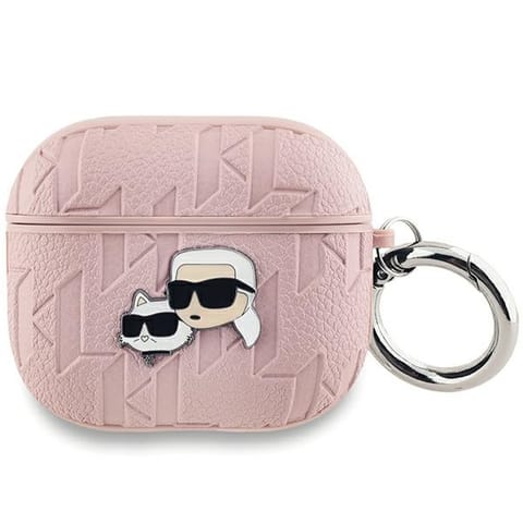 ⁨Karl Lagerfeld KLA3PGKCPP AirPods 3 cover różowy/pink Monogram Karl & Choupette Head⁩ w sklepie Wasserman.eu