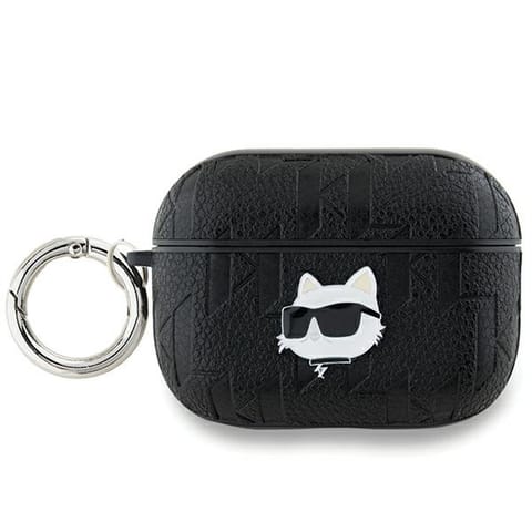 ⁨Karl Lagerfeld KLAP2PGCHPK AirPods Pro 2 (2022/2023) cover czarny/black Monogram Choupette Head⁩ w sklepie Wasserman.eu