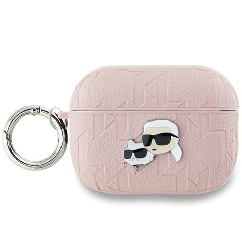 ⁨Karl Lagerfeld KLAP2PGKCPP AirPods Pro 2 (2022/2023) cover różowy/pink Monogram Karl & Choupette Head⁩ w sklepie Wasserman.eu