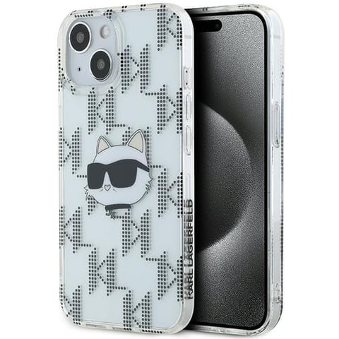 ⁨Karl Lagerfeld KLHCP15SHKLPCHT iPhone 15 / 14 / 13 6.1" transparent hardcase IML Choupette Head & Monogram⁩ w sklepie Wasserman.eu