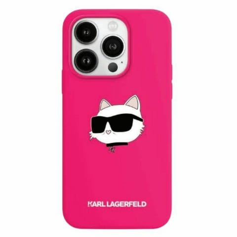 ⁨Karl Lagerfeld KLHMP15SSCHPPLF iPhone 15 / 14 / 13 6.1" różowy/fuschia hardcase Silicone Choupette Head MagSafe⁩ w sklepie Wasserman.eu