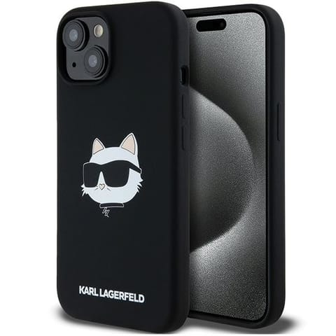 ⁨Karl Lagerfeld KLHMP15SSCHPPLK iPhone 15 / 14 / 13 6.1" czarny/black hardcase Silicone Choupette Head MagSafe⁩ w sklepie Wasserman.eu