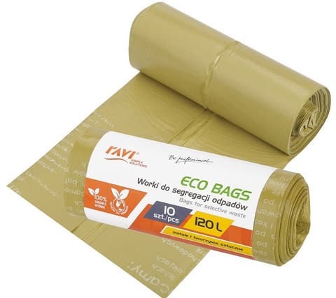 ⁨120L Ravi garbage bags for plastic color (yellow)⁩ at Wasserman.eu