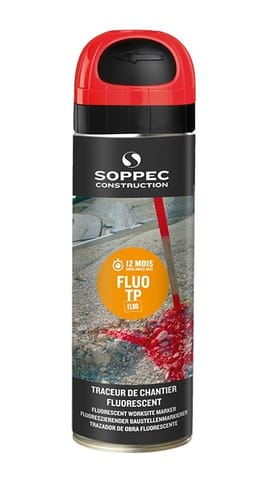 ⁨FARBA DO ZNAKOWANIA FLUO TP CZERWONA 500ML SOPPEC⁩ w sklepie Wasserman.eu