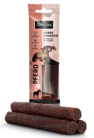 ⁨Chewies Hundezigarren Pferd & Hanf - konina & konopie 75g⁩ w sklepie Wasserman.eu