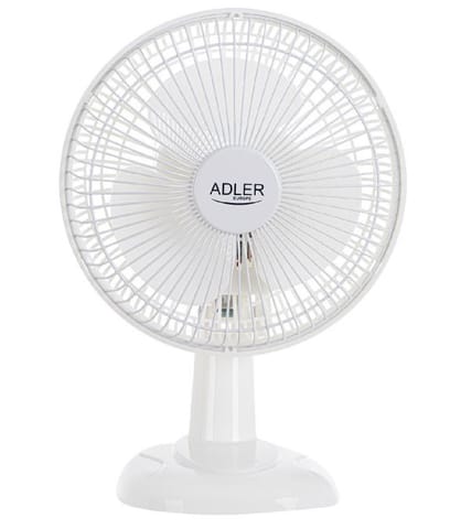 ⁨Adler AD 7301 Table Fan, Number of speeds 2, 30 W, Diameter 15 cm, White⁩ at Wasserman.eu